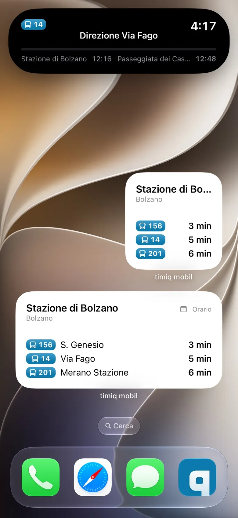 Il viaggio nella Dynamic Island: linea 14 direzione Via Fago, partenza tra 4 minuti