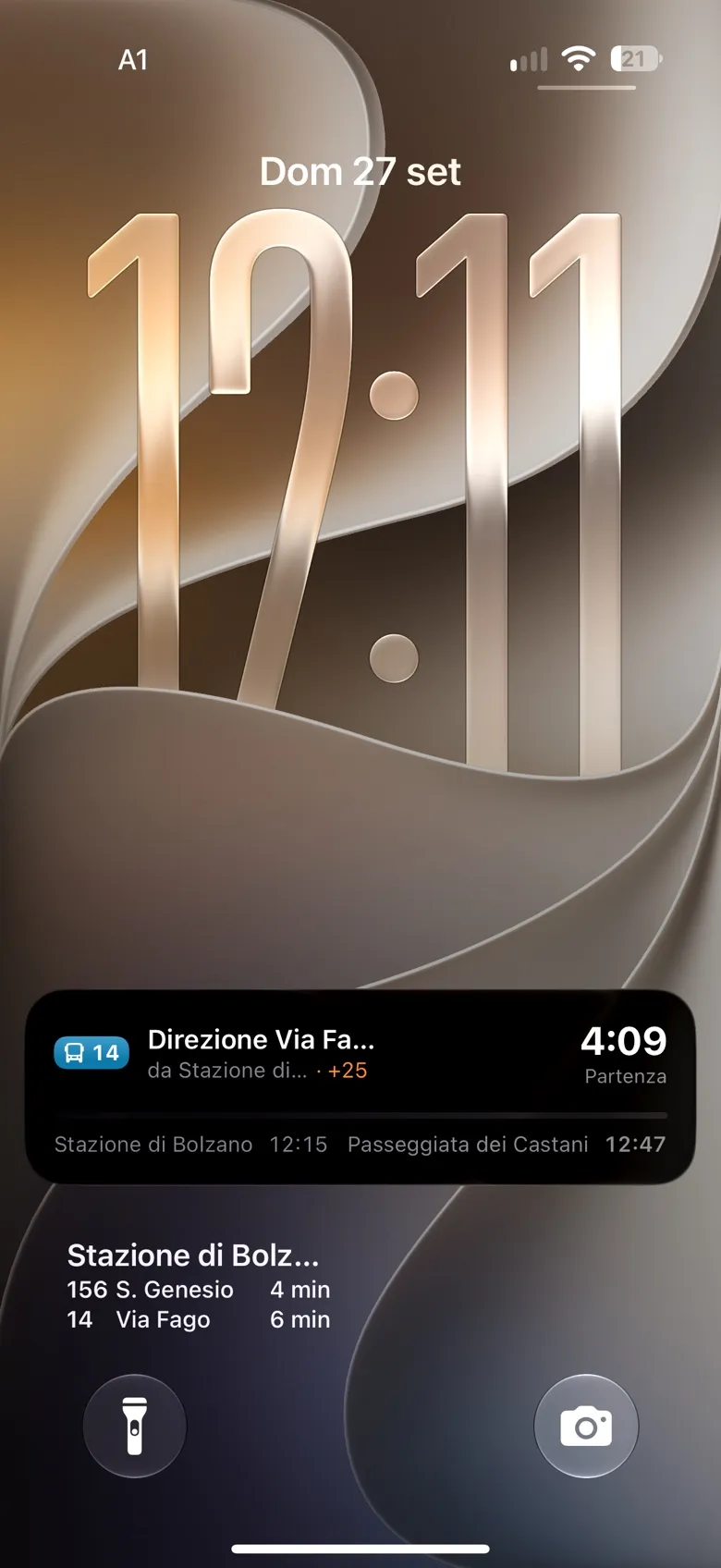 Il viaggio come attività in tempo reale sulla schermata di blocco