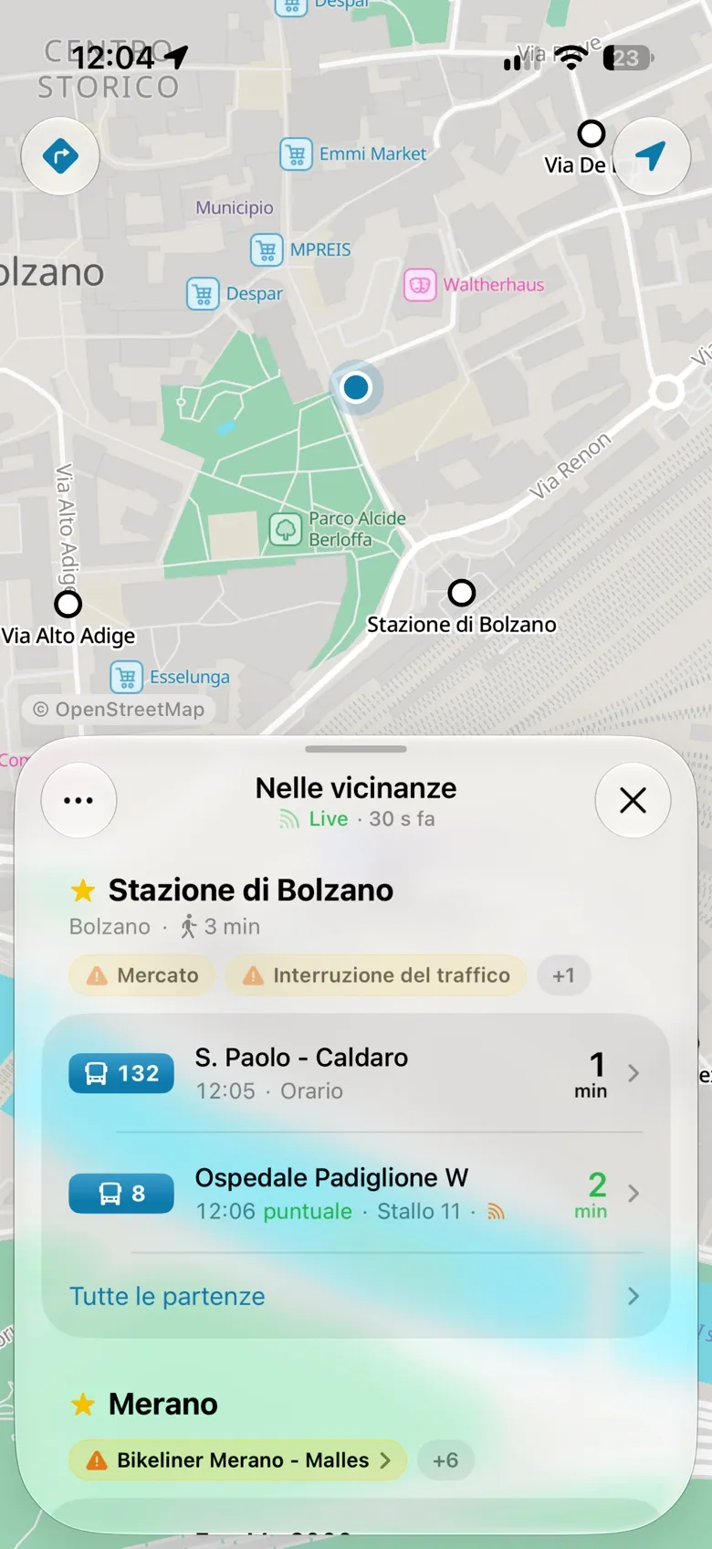 Partenze vicino a te sulla mappa di Bolzano