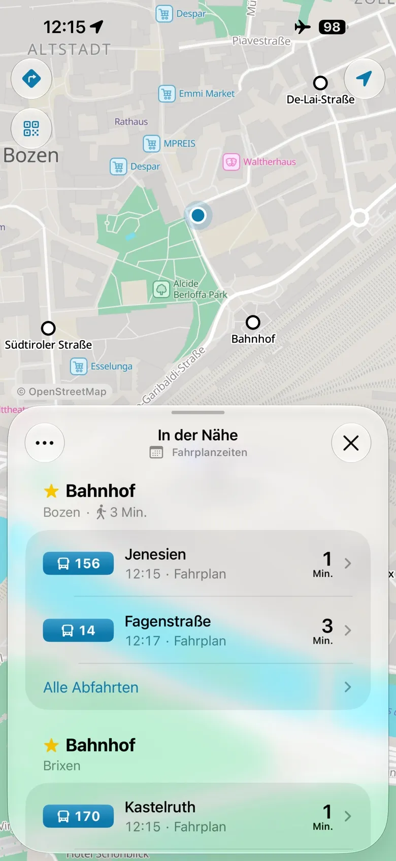 timiq mobil ohne Netz: Abfahrten aus dem Fahrplan auf dem iPhone